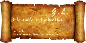 Gáspár Ludovika névjegykártya